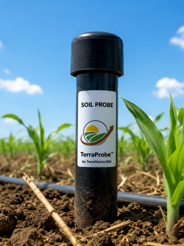 Soil probe in a field